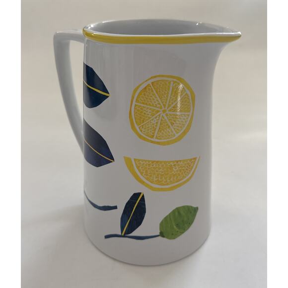Retired West Elm Collector's Edition Pitcher by Mizuki Goto Farmhouse Lemons Jug - Picture 1 of 9